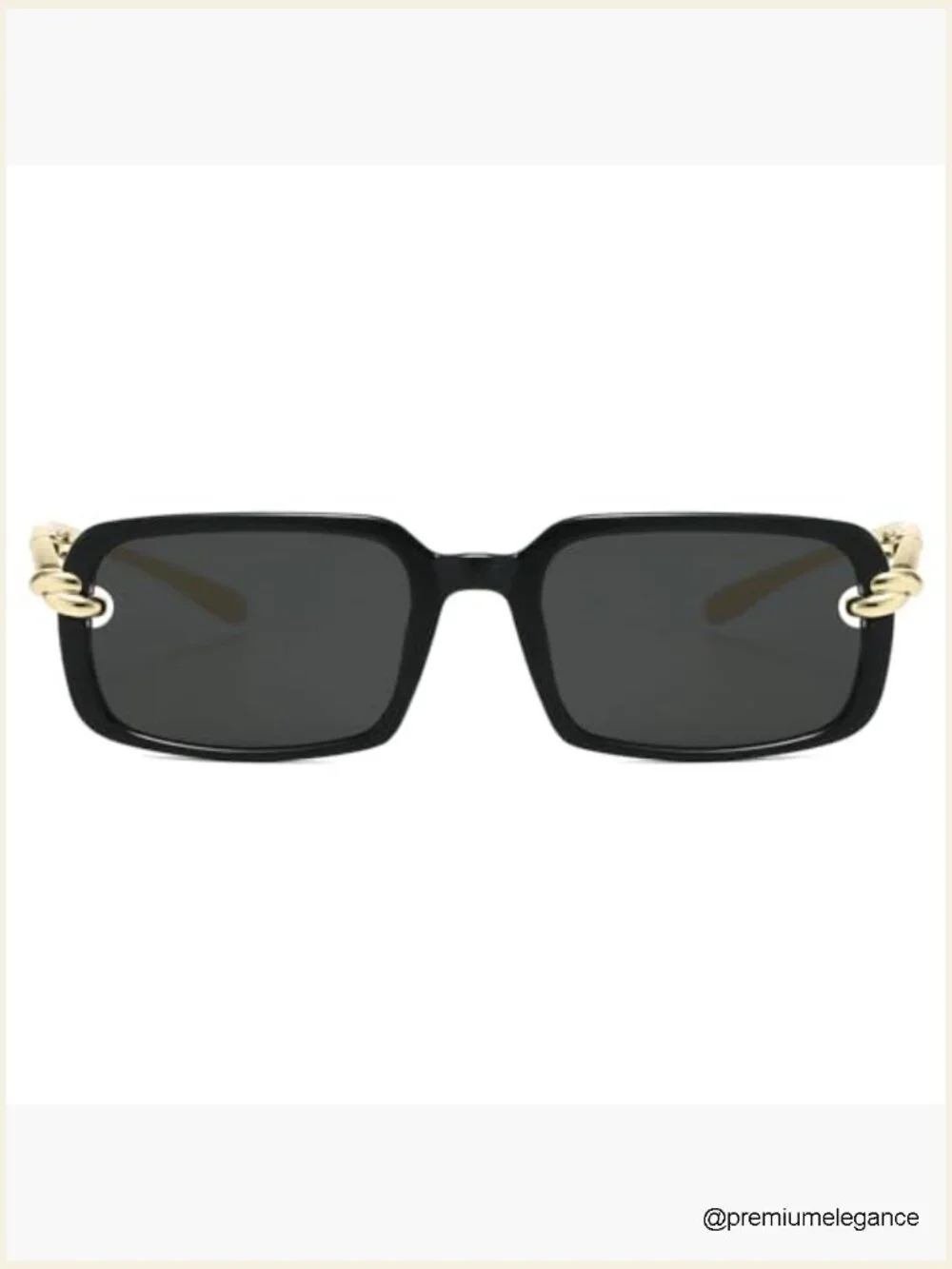 Vintage 90s Retro Rectangular Sunglasses Gold Metal Frame UV400